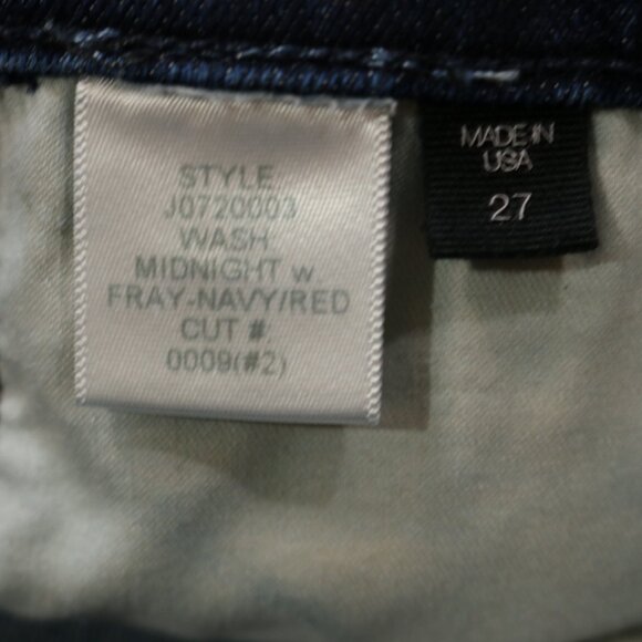 Veronica Beard Jeans Style JO720003 Carolyn Midnight Wash Red Stripe Button Fly - Picture 7 of 10